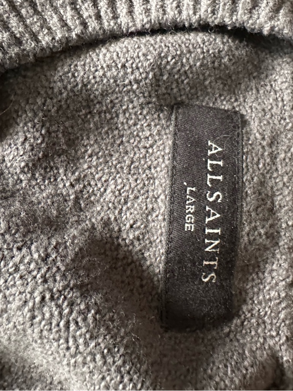 AllSaints Men's Crewneck Sweater in Charcoal Gray